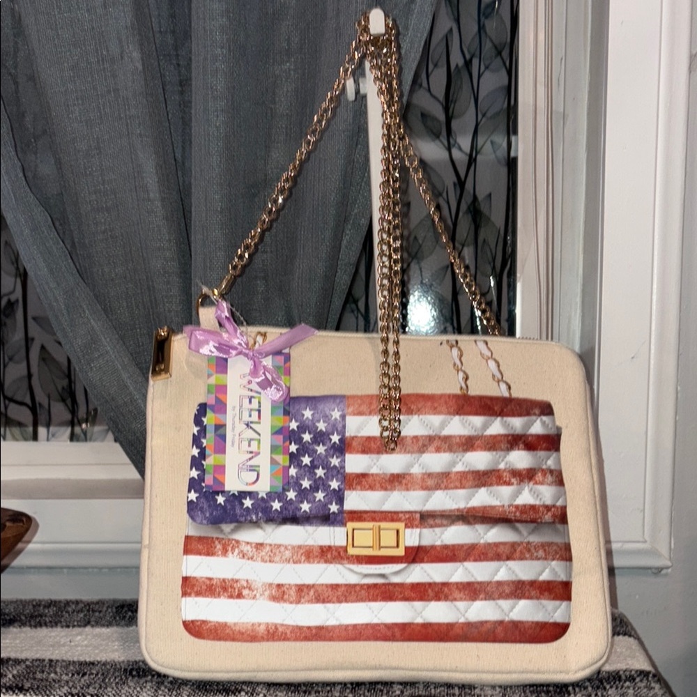 American Flag Canvas Shoulder /Crossbody bag